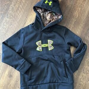 Kids small Under Armour Black Hoodie with Cano‎ Neon Logo